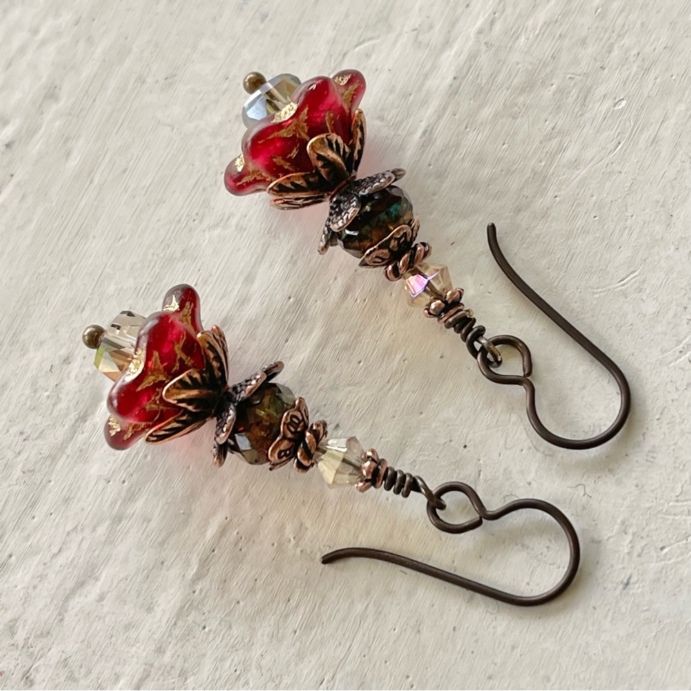 ARTISAN Earrings “Hello Merlot” - Dangles - Picture 6 of 11